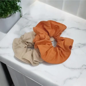 Organik Pamuk Kumaş 2'li Lastik Toka Taş Rengi+Tarçın Rengi