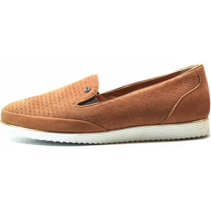 Onlo Ayakkabı E30  Nubuk Taba Ortopedik Kadın Babet