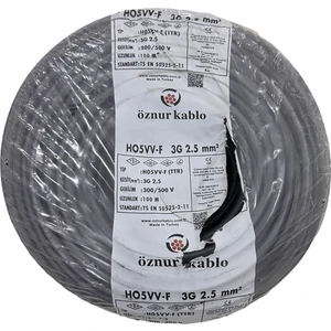 Öznur Kablo 3x2.5 mm Bakır Siyah Ttr Elektrik Kablosu