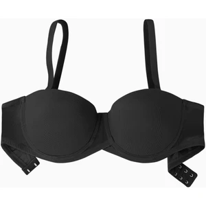 Anka Mesh Kumaş Straplez Sütyen - Desteksiz -  Premium Basic - 2228 - Siyah