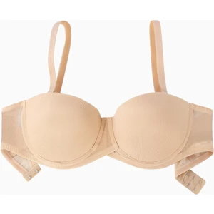 Anka Mesh Kumaş Straplez Sütyen - Desteksiz -  Premium Basic - 2228 - Ten