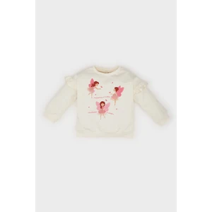 Kız Bebek Bisiklet Yaka Balerin Baskılı Sweatshirt E0193A525SP