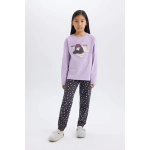 Kız Çocuk Pijama Takımı Uzun Kollu Üst Beli Lastikli Uzun Alt E0544A825SP