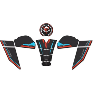 GP Kompozit Yamaha MT-25 2020-2024 Uyumlu Tank Pad Seti Mavi-Kırmızı