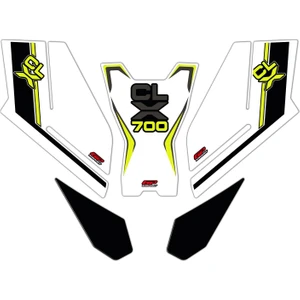 GP Kompozit CF Moto 700 CL-X 2022-2024 Uyumlu Tank Pad Seti Sarı