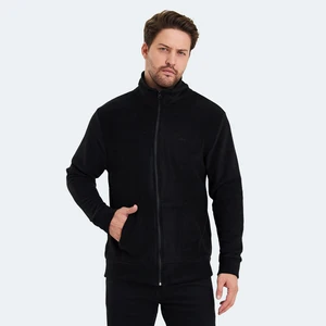 SANSA Erkek Siyah Polar Sweatshirt – Kışlık, Düz Desen, %100 Polyester, Rahat ve Sıcak Kesim