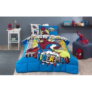 Spiderman New York Tek Kişilik Lisanslı Lastikli Çarşaf Uyku Seti 5643