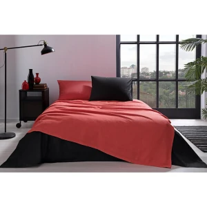 Colormix Kırmızı Siyah Çift Kişilik Pike Takımı 4164