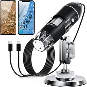 Dijital Mikroskop 1600X Zoom 8 LED Taşınabilir Saç ve Cilt Analiz Cihazı - Ios ve Android Uyumlu