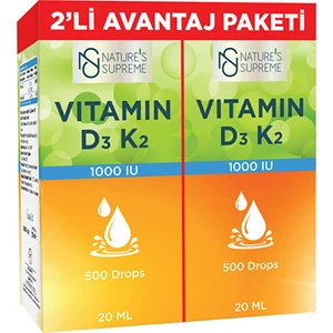 Nature's Supreme Vitamin D3 + K2 Damla 2 x 20 ml