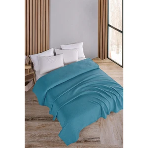 Pamuklu Maya Turkuaz Çok Amaçlı Örtü Çift Kişilik - 200 x 230  cm