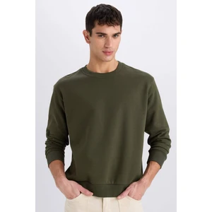 Oversize Geniş Kalıp Bisiklet Yaka Kalın Basic Düz Sweatshirt T5139AZ24AU