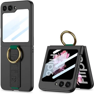 ZORE Samsung Galaxy Z Flip 6 Kılıf Kamera Korumalı Yüzüklü  Flip Ring Kıpta Kapak-Siyah