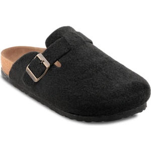 LEO Keçe Kadın Ev Terliği Siyah