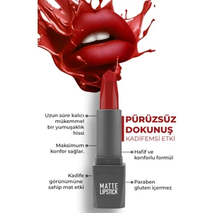 Yoğun Renk Veren Uzun Süre Kalıcı Nemlendirici Kadifemsi Mat Ruj - Matte Lipstick 417 Deep Fuchsia