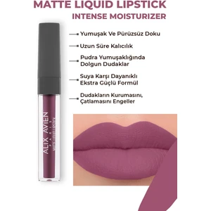Uzun Süre Kalıcı Kadifemsi Kuruma Yapmayan Mat Likit Ruj - Matte Liquid Lipstick 519 Dark Plum