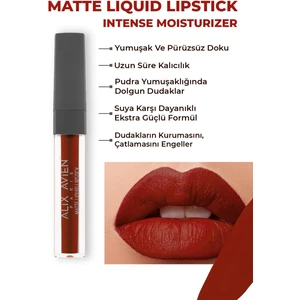 Uzun Süre Kalıcı Kadifemsi Kuruma Yapmayan Mat Likit Ruj - Matte Liquid Lipstick 524 Ruby Red