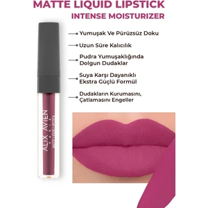 Uzun Süre Kalıcı Kadifemsi Kuruma Yapmayan Mat Likit Ruj - Matte Liquid Lipstick 518 Burgundy