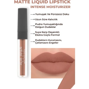 Uzun Süre Kalıcı Kadifemsi Kuruma Yapmayan Mat Likit Ruj - Matte Liquid Lipstick 501 Caramel Nude