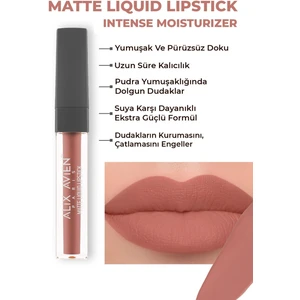 Uzun Süre Kalıcı Kadifemsi Kuruma Yapmayan Mat Likit Ruj - Matte Liquid Lipstick 502 Peachy Nude