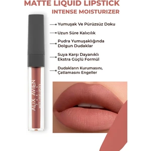 Uzun Süre Kalıcı Kadifemsi Kuruma Yapmayan Mat Likit Ruj - Matte Liquid Lipstick 504 Spicy Terracott