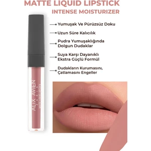 Uzun Süre Kalıcı Kadifemsi Kuruma Yapmayan Mat Likit Ruj - Matte Liquid Lipstick 505 Nude Pink