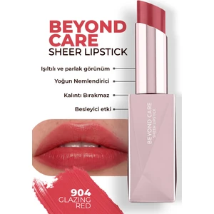 Beyond Care Sheer Lipstick 904 - Glazing Red - Yoğun Nemlendirici Besleyici Etki - Parlak Ruj