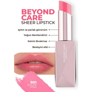 Beyond Care Sheer Lipstick 901 - Sugar Pink - Yoğun Nemlendirici Besleyici Etki - Parlak Ruj