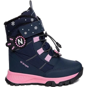 Nds Cırtlı Lacivert Pembe Kız Çocuk Kar Botu Ayakkabı