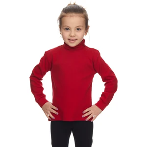 Kırmızı Basic Kız Çocuk Çıtçıtlı Tam Balıkçı Yaka Şardonlu Kışlık Uzun Kollu Tişört