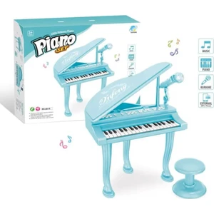 Mini Piyano Seti 37 Tuşlu Mikrofonlu ve Tabureli Oyuncak Piyano Çocuklar Için Eğlenceli Müzik Deneyimi