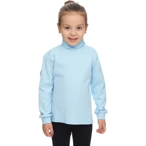 Bebek Mavisi Basic Kız Çocuk Çıtçıtlı Tam Balıkçı Yaka Şardonlu Kışlık Uzun Kollu Tişört