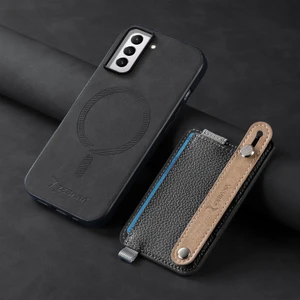 Samsung Galaxy S24 Uyumlu Kılıf Zebana 2in1 Best Deri Kılıf Siyah