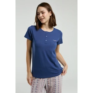 Pierre Cardin Kadın Mavi Kısa Kol Pijama Takım