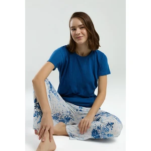 Pierre Cardin Kadın Mavi Kısa Kol Pijama Takım