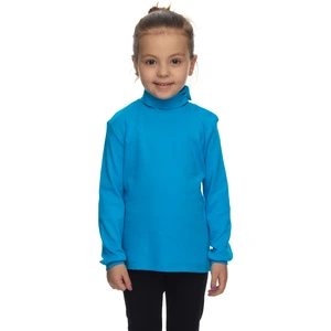 Koyu Turkuaz Basic Kız Çocuk Çıtçıtlı Tam Balıkçı Yaka Şardonlu Kışlık Uzun Kollu Tişört