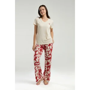 Kadın Krem Pijama Takımı