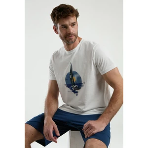 Erkek Beyaz Bermuda Takım