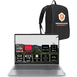 Thinkbook 16 Gen 6 Amd Ryzen 7 7730U 32GB 1tb SSD 16" Fhd+ W11H Taşınabilir Bilgisayar & Per4 Çanta 21KK000WTRP378