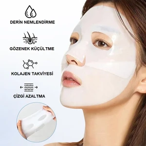 5 Adet Şeffaflaşan Maske Doğal Kolajen Cilt Maskesi –  Anında Parlaklık ve Nemlendirme