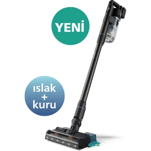 Phılıps 7000 Serisi Aqua 25.2 V Kablosuz Dik Süpürge, PowerCyclone 12, TriActive Akıllı Başlık, 80 dk'ya Kadar Şarj, 3 Aşamalı Filtreleme, XC7053/01