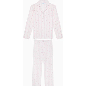 Kız Çocuk Roses Gömlek Kırık Beyaz Pijama Takımı
