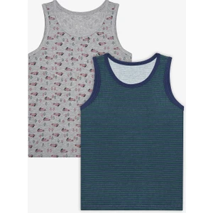 Erkek Çocuk Çiçekli Desenli Drive To Nature Kalın Askılı 2'li Atlet