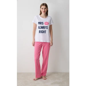 Always Right Pantolon Optik Beyaz Pijama Takımı
