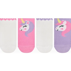 Kız Çocuk Sweet Unicorn Çok Renkli 4lü Patik Çorap