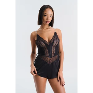 Candy Teddy Siyah Bodysuit - Privee Koleksiyonu