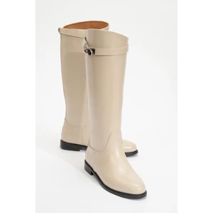 Yoko Bej Cilt Kemerli Kadın Binici Çizme