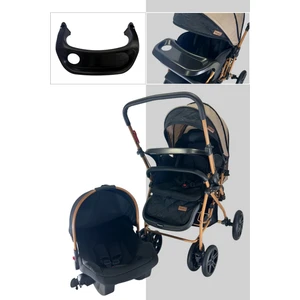 Pusetli Bebek Arabası Travel Çift Yönlü Tam Yatış Pozisyonlu Pratik Katlanır Mama Tablalı