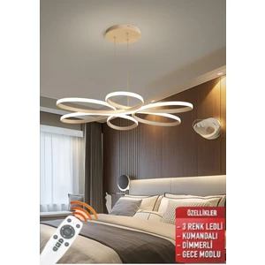 Papatya Beyaz 3 Renk Ultra Ledli Sarkıtma Modern Avize