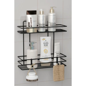 Yapışkanlı 2 Katlı Banyo Rafı Duş Şampuanlık Duvar Düzenleyici Organizer